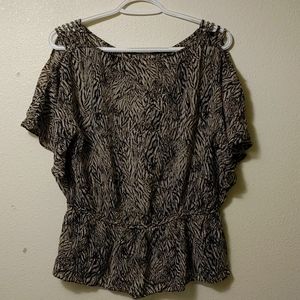 Sheer black+gray blouse